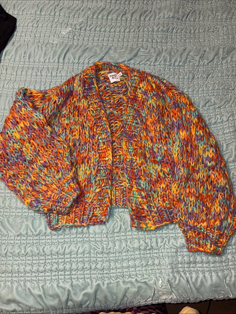 Multicolor Chunky Knit Women's Cardigan Sweater